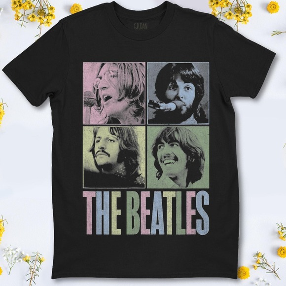The Beatles Let It Be squares T-Shirt Rock Music Unisex T-Shirt For Men Women - Picture 1 of 2